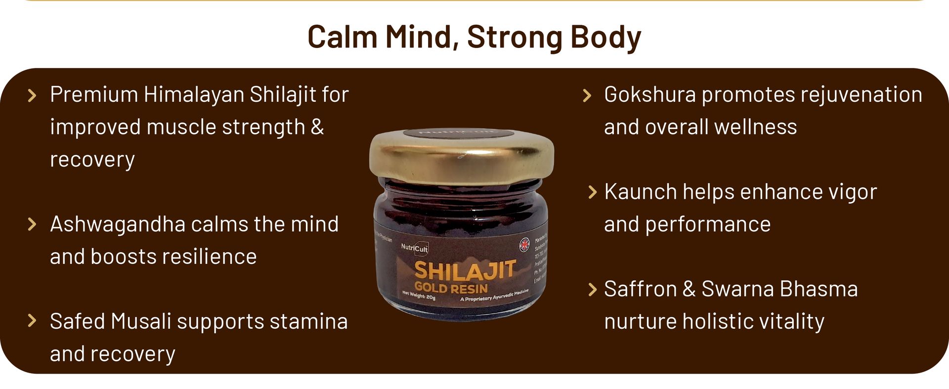 Shilajit Gold Resin For Men & Women | With KSM-66 Ashwagandha, Safed Musli, Gokshura & Saffron | Shilajit For Men | Supports Muscle Recovery | 20 Gram (Pack of 1)