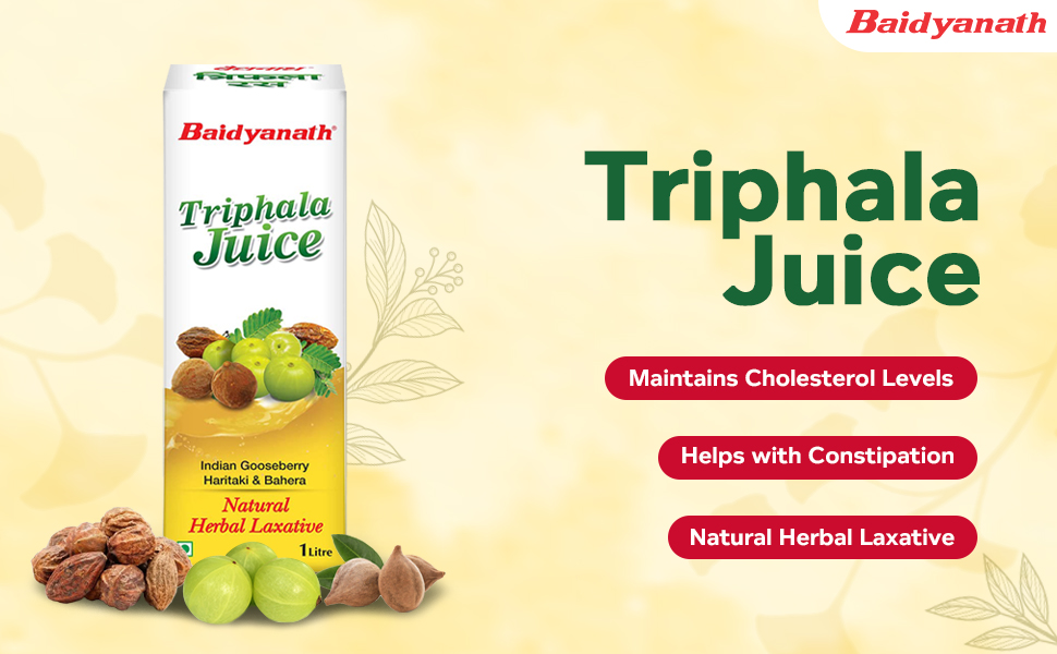 Baidyanath Triphala Juice - 1 L | Helpful in Weight Management, Digestive Problems, Constipation, Maintaining Cholesterol Level (Pack of 1)
