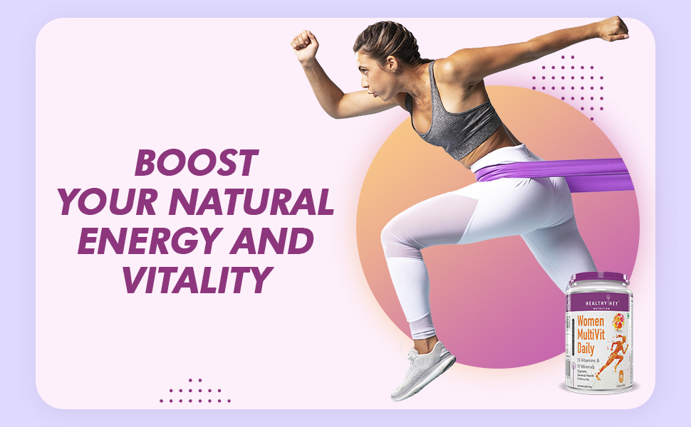 HealthyHey Nutrition MultiVitamin for Women - Multi-Vit Daily - 13 Vitamins & 12 Minerals - 90 Vegetable Capsules