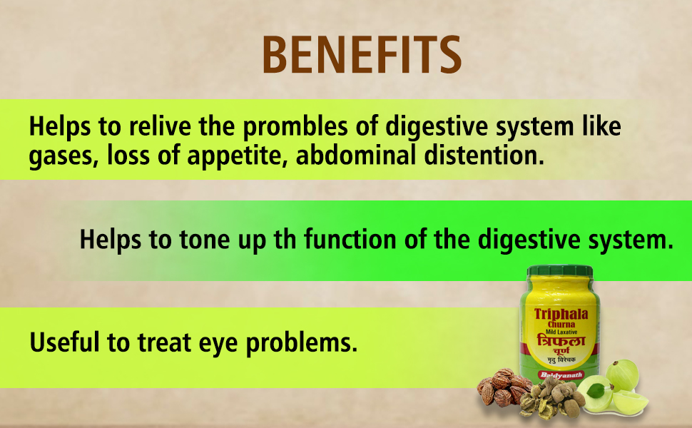 Baidyanath Asli Ayurved Triphala Churna 500gm (Pack of 2) - Helps Relieve Constipation Acidity & Gas Relief - Ayurvedic Remedy For Gastro-Intestinal Health