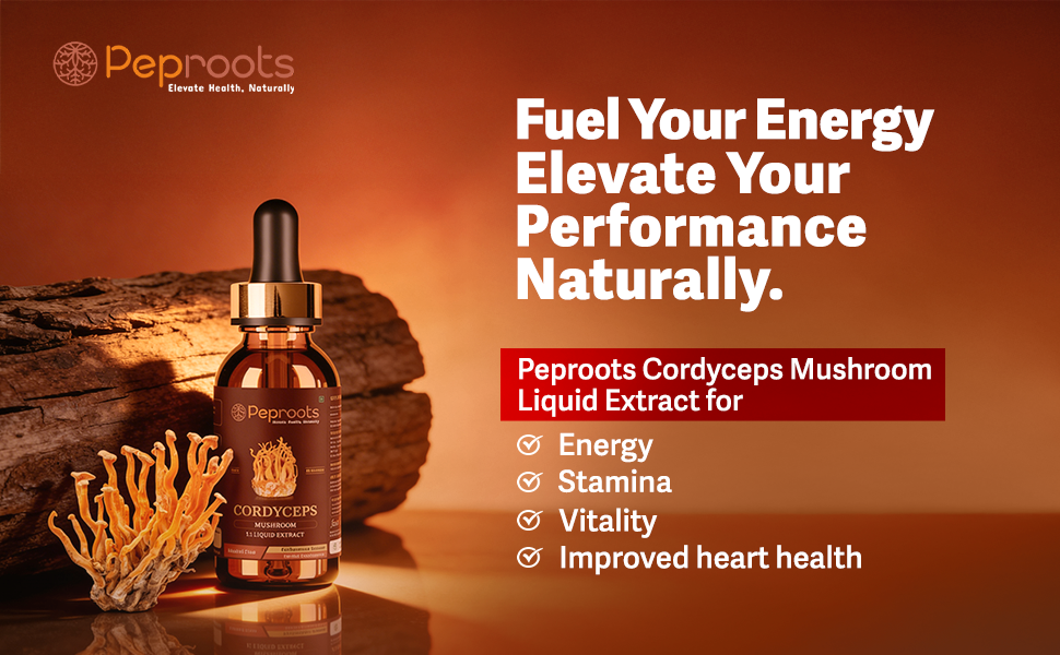 Cordyceps Mushroom Supplement | Liquid Extract for Energy, Stamina & Endurance | Natural Performance & Vitality Booster | Alcohol-Free Herbal Supplement 50 ml, Pack Of 1.