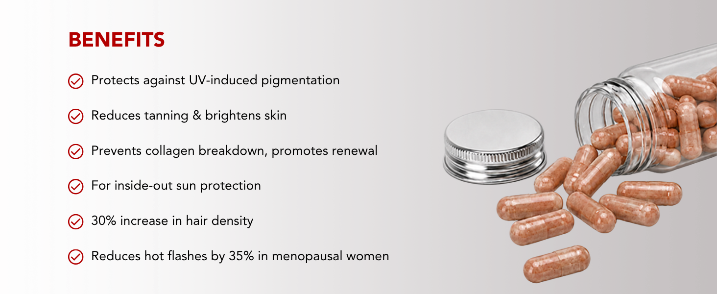 CHOSEN White Pine Pycnogenol® Antioxidant Skin Brightening Supplement | Vegan Capsules for Dark Spots, Pigmentation, Hydrated & Even-Toned Skin | Anti-Aging & UV Protection | 30 Capsules