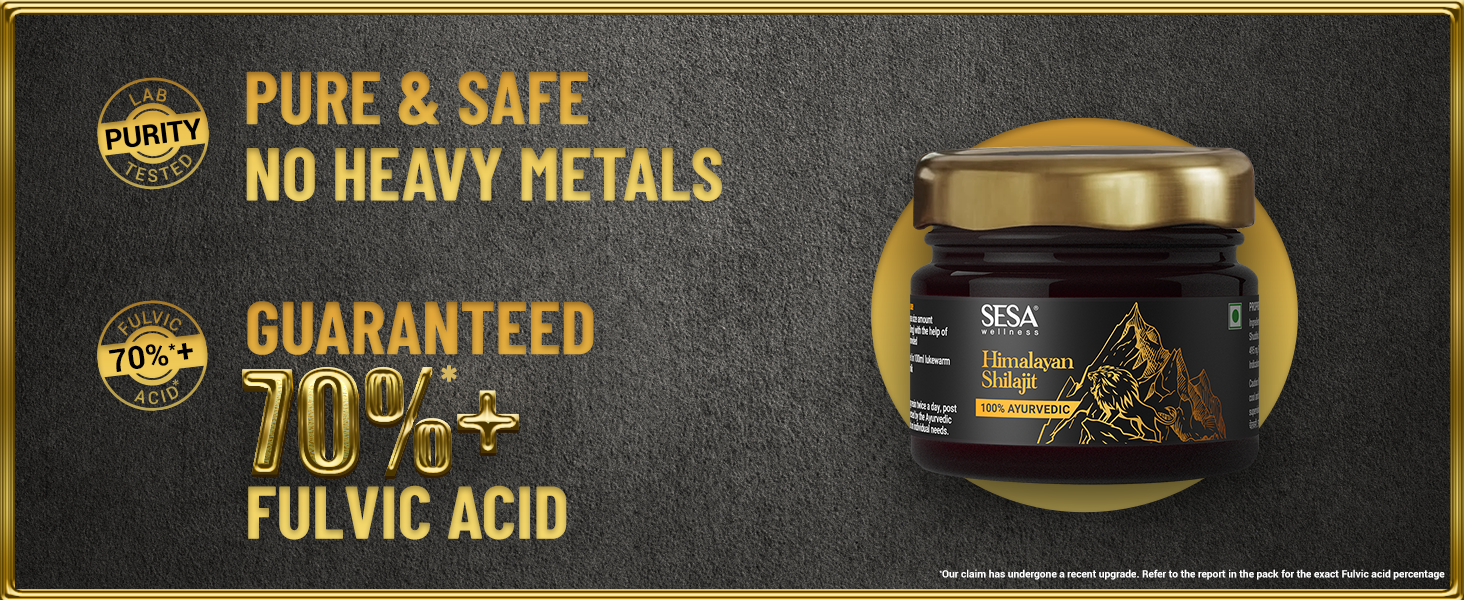 SESA Himalayan Shilajit Original 30 g Shilajeet Resin -100% Ayurvedic Helps boost Strength, Endurance & Immunity with 70%+ Fulvic Acid (Contains Lab Certificate), 30 g