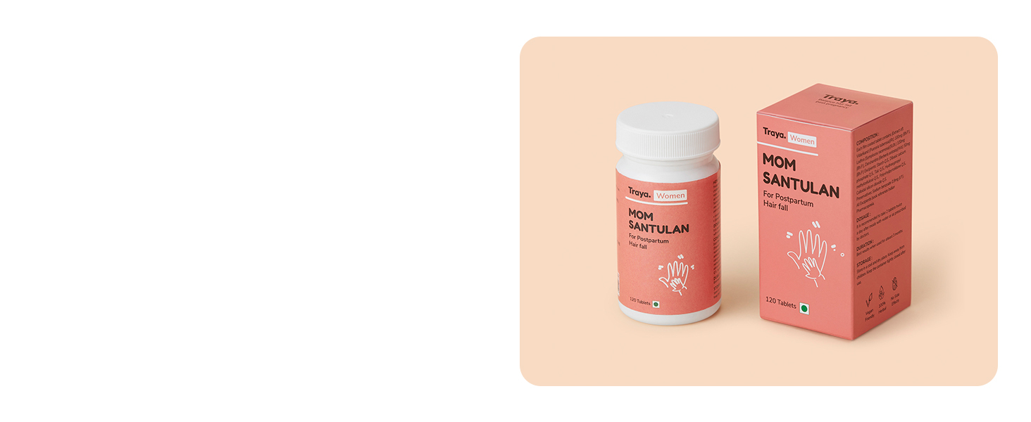 Traya Mom Santulan | Ayurvedic Multi-Vitamins to Manage Postpartum Hair Fall, Menstrual Cycles, Boosts Reproductive Health and Hair Growth | Contains Vidarikand, Lodhra & Daruharidra | 120 Tablets