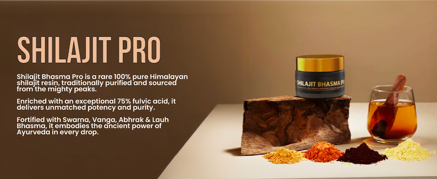 Shilajit Bhasma Pro | Pure Himalayan Shilajit Resin with Swarna, Vanga, Abhrak & Lauh Bhasma | Energy, Stamina & Strength Support | 25g