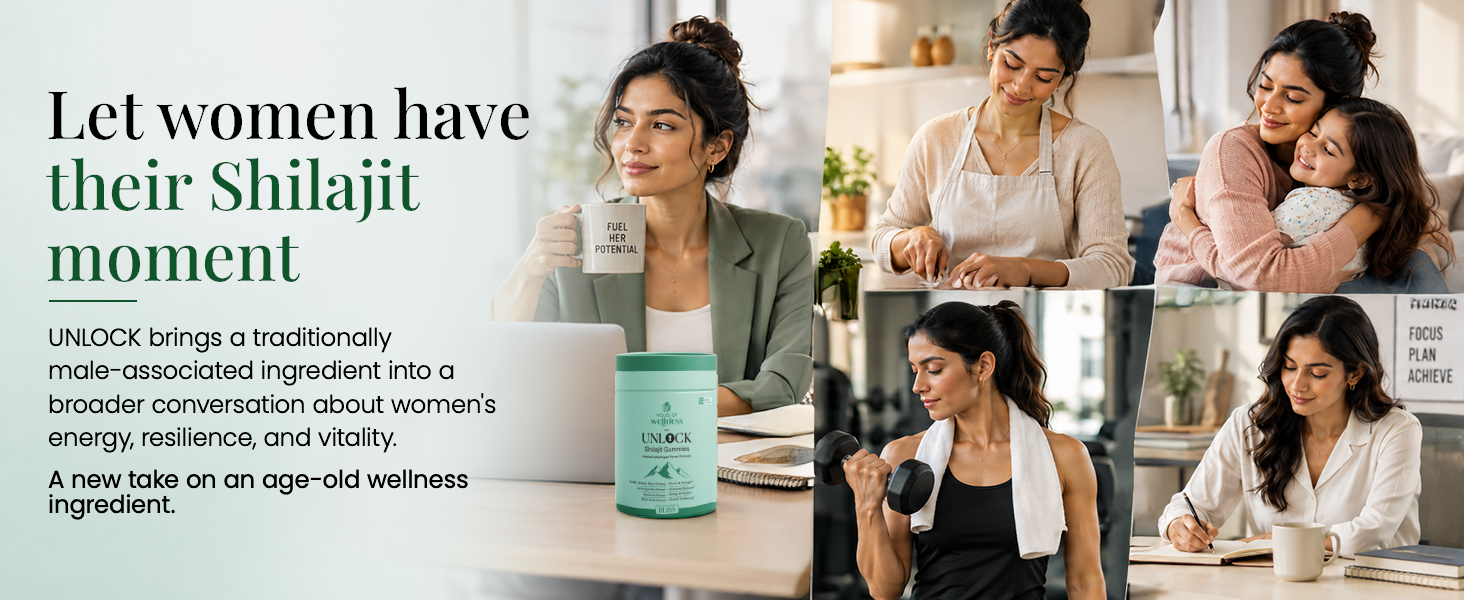 House of Wellness Unlock Shilajit Gummies for Women | Shilajit Gummies with Shilajit Resin Extract, Ashwagandha, Shatavari & Black Musli | Energy & Vitality Support | 60 Gummies