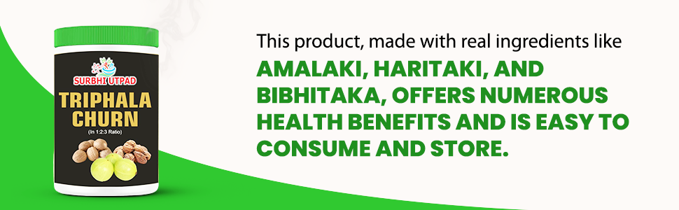 Surbhi Utpad Triphala Churna Powder 200g | 1:2:3 Ratio Powder of Harad, Baheda & Amla