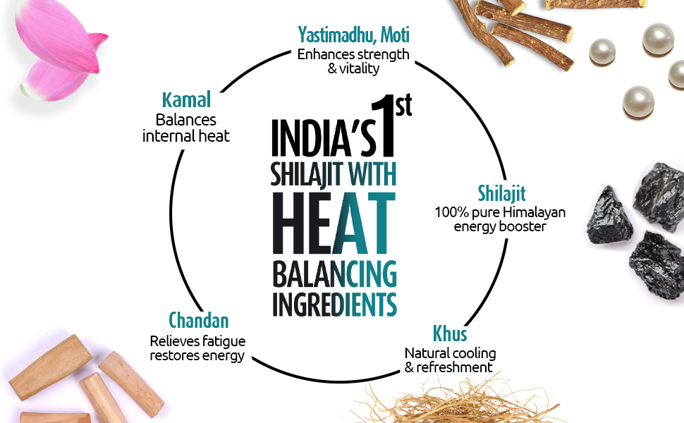 Zandu Shilajit Cool Rush Caps 60N: The 1st Ever Himalayan Shilajit with heat balancing ingredients | All Season Energy | Boost Strength & Stamina | Rich in fulvic acid