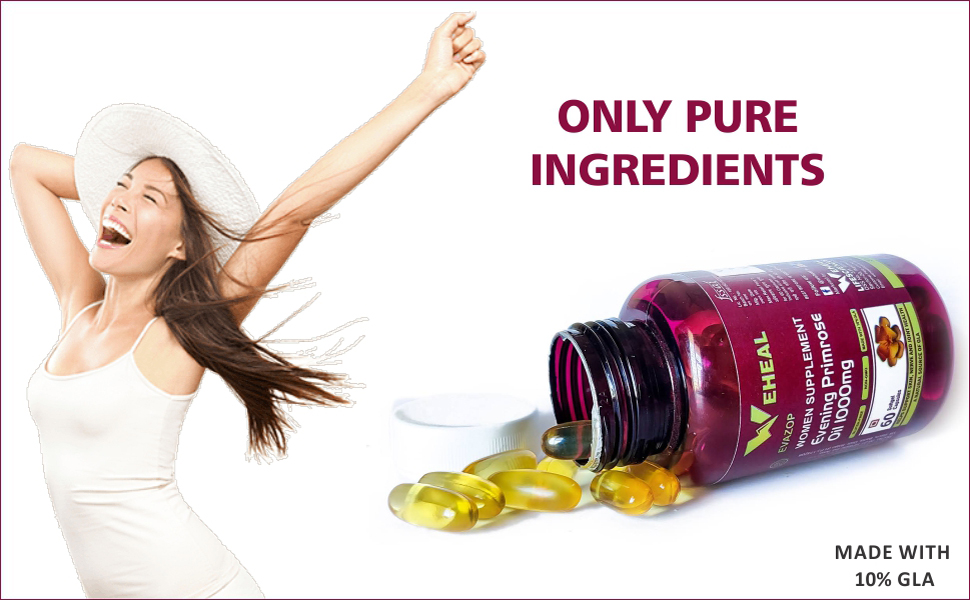 Evening Primrose Oil 1000MG- Women's Health (60 Softgel Capsules)-Pack of 1