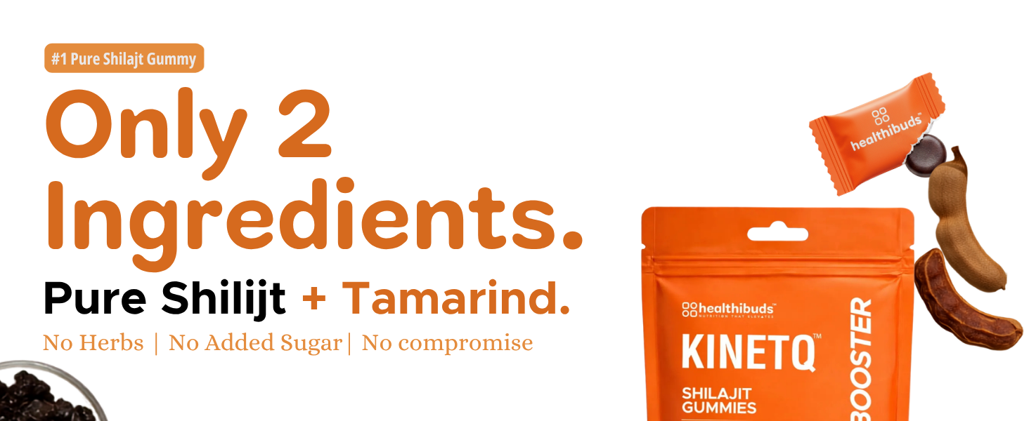KINETQ Shilajit Energy Gummies 10 Count for Men Women