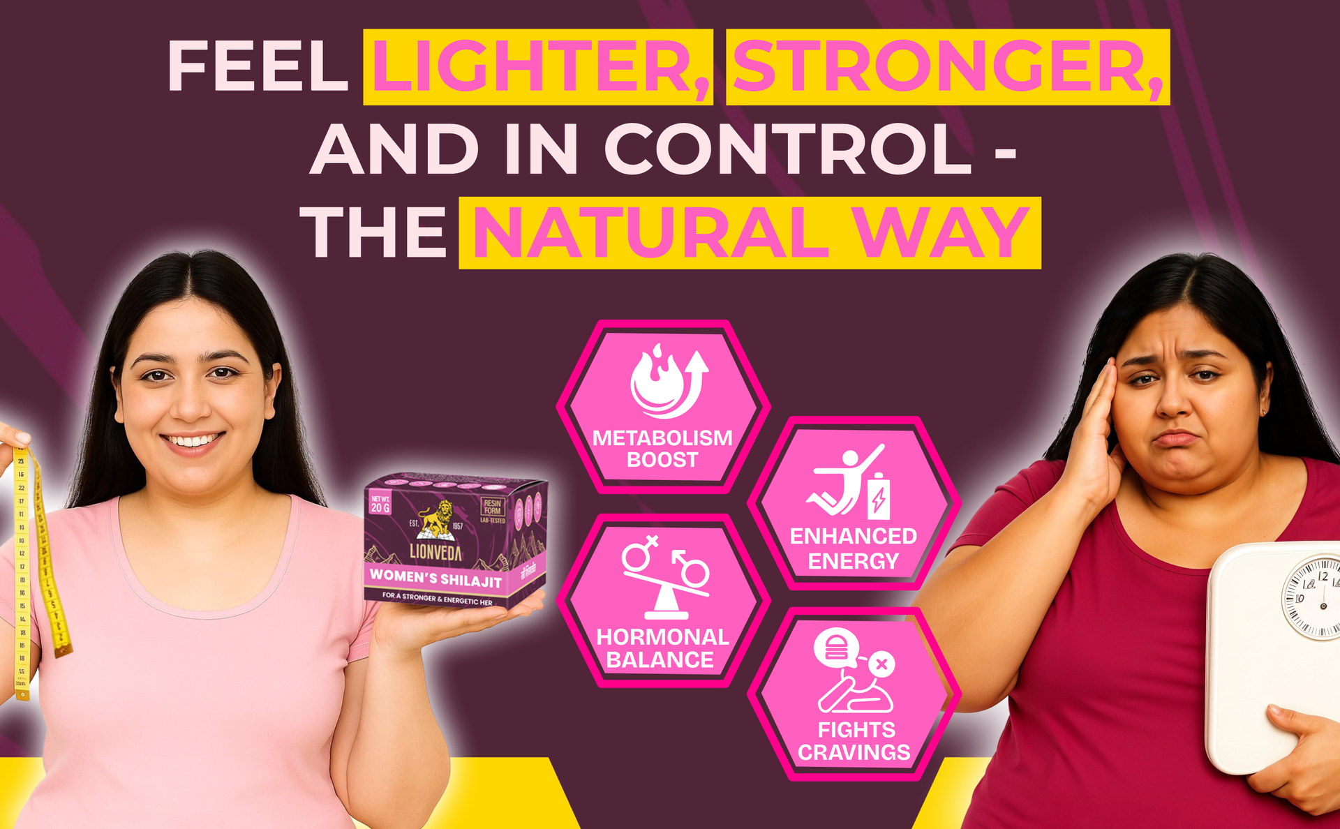 Women's Shilajit For Weight Loss, Energy, Skin, Joint Pains, Overall Health & Stamina | Himalayan Pure Shilajit For Women | Resin/Shilajeet (20g, 40 Servings) | With Spoon & Lab Certificate