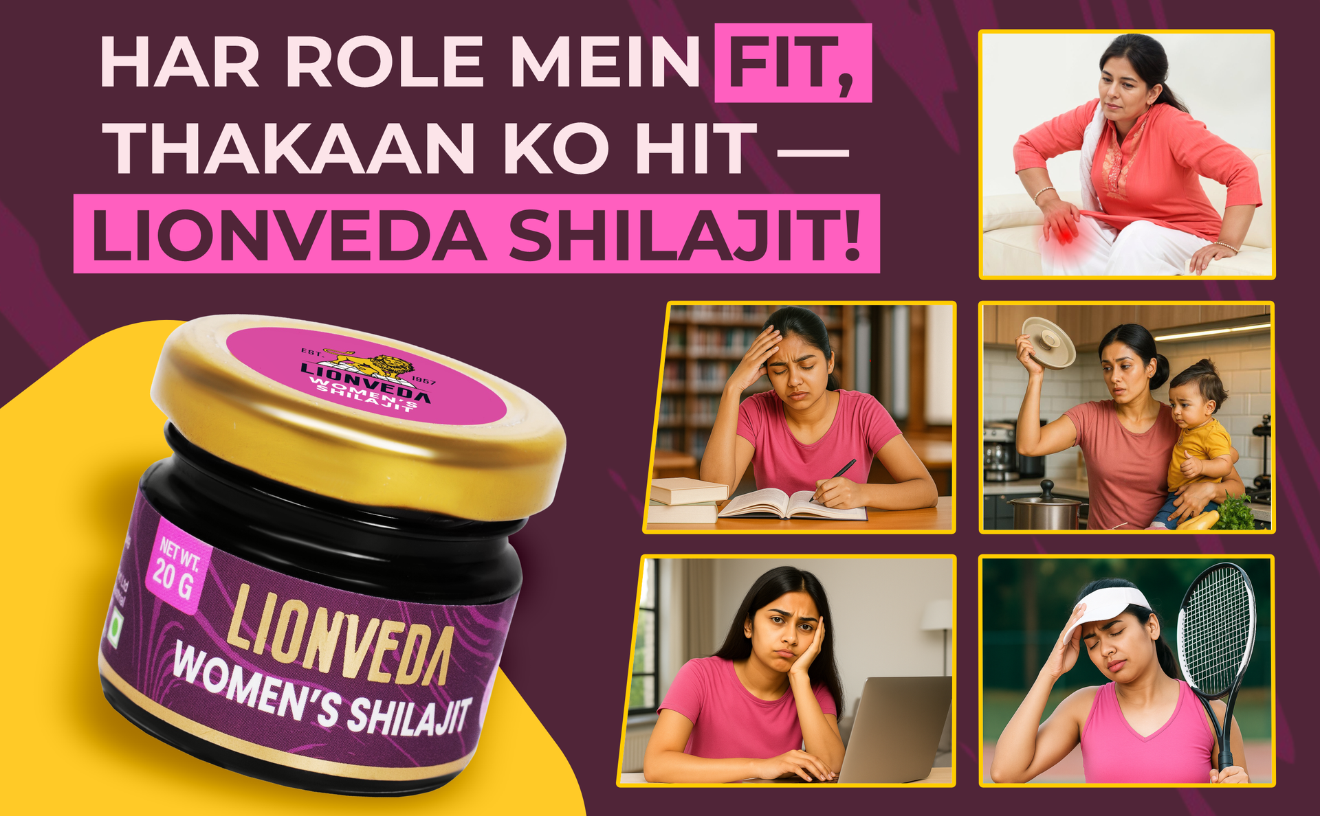 Women's Shilajit For Weight Loss, Energy, Skin, Joint Pains, Overall Health & Stamina | Himalayan Pure Shilajit For Women | Resin/Shilajeet (20g, 40 Servings) | With Spoon & Lab Certificate
