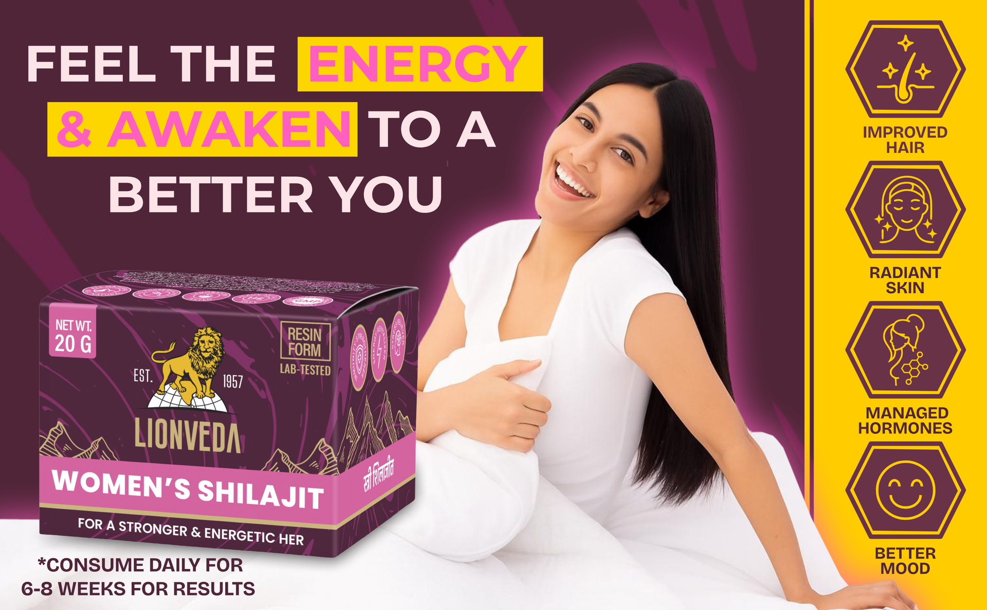 Women's Shilajit For Weight Loss, Energy, Skin, Joint Pains, Overall Health & Stamina | Himalayan Pure Shilajit For Women | Resin/Shilajeet (20g, 40 Servings) | With Spoon & Lab Certificate