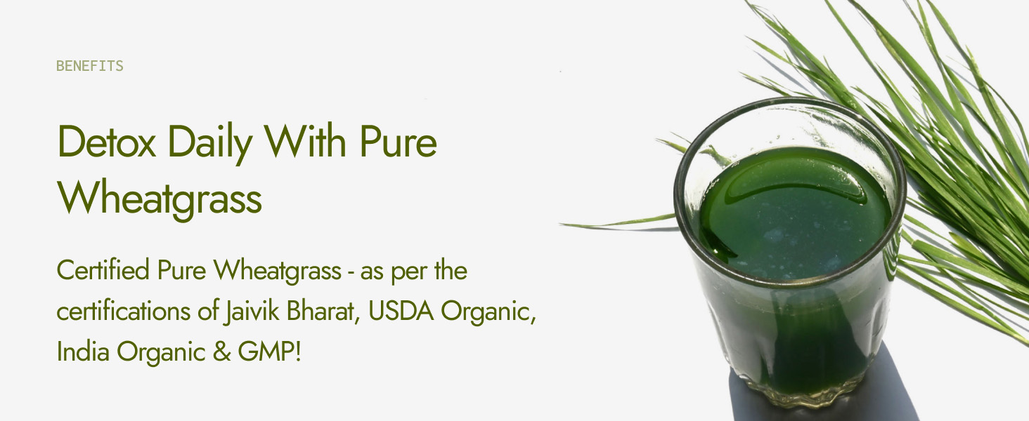 Kapiva Organic Wheatgrass Powder 100g (Pack of 2) | USDA Organic Certified | Detox Your Body | Improve Your Immunity
