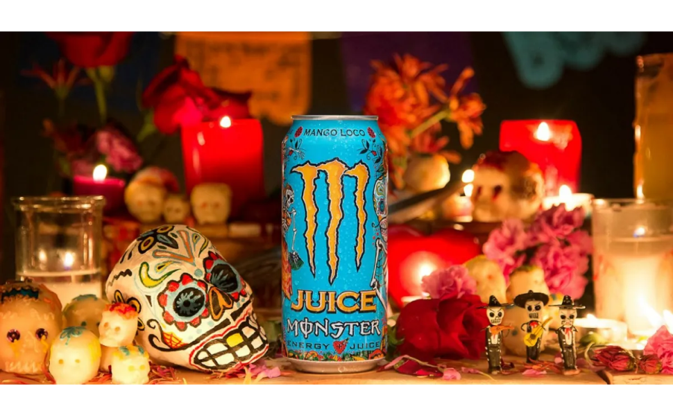 Monster® Mango Loco Energy + Juice Carbonated Energy Drink | L-Carnitine + Inositol + B Vitamins + Taurine, 16.91 fl oz ℮ 500 ml, 12 Pack