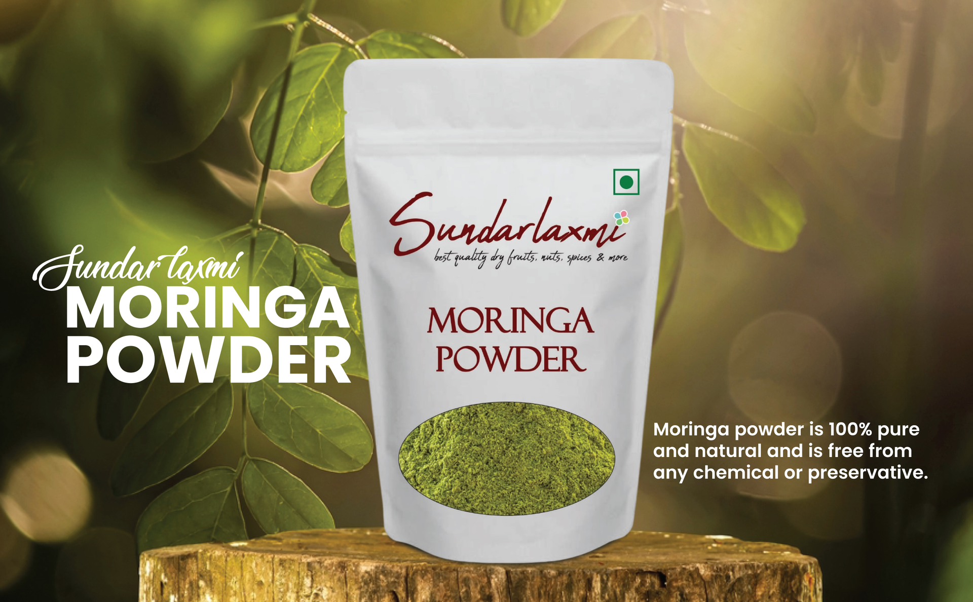 100% Moringa Leaf Powder 1kg | Drumstick Leaf powder | Herbal Supplement | Good for Immunity, Digestion, skincare and Haircare | Rich In Vitamins & Minerals