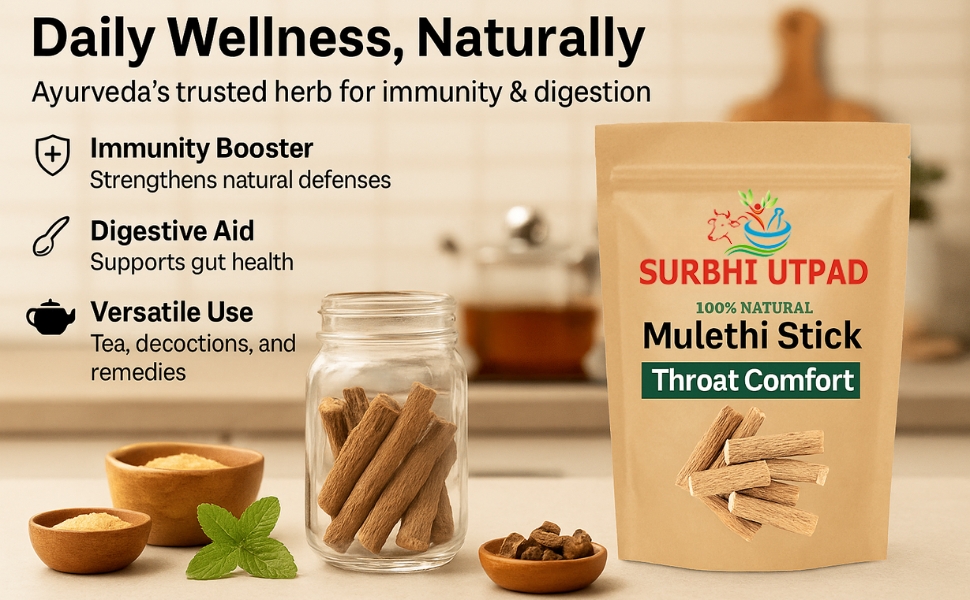 Liquorice Root Whole Mulethi Stick 100 Grams | Mulethi/Yashtimadhu, Glycyrrhiza Glabra, For Health, Skin and Hair Care, No Added Preservatives