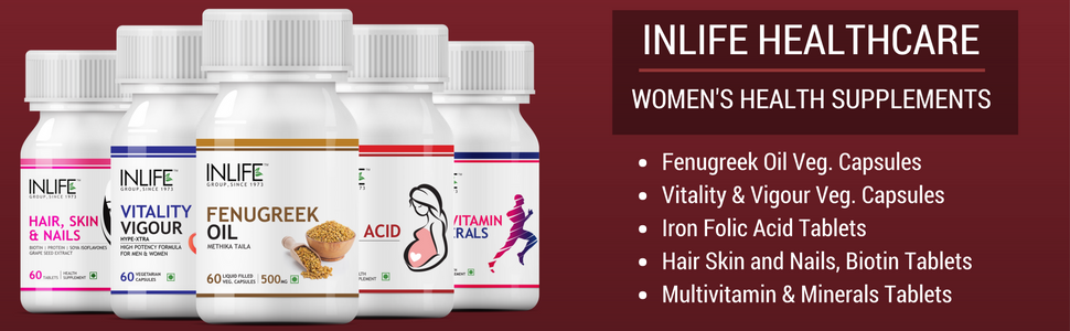 INLIFE Evening Primrose Oil Capsules 500mg, 10% GLA Supplement, 60 Count