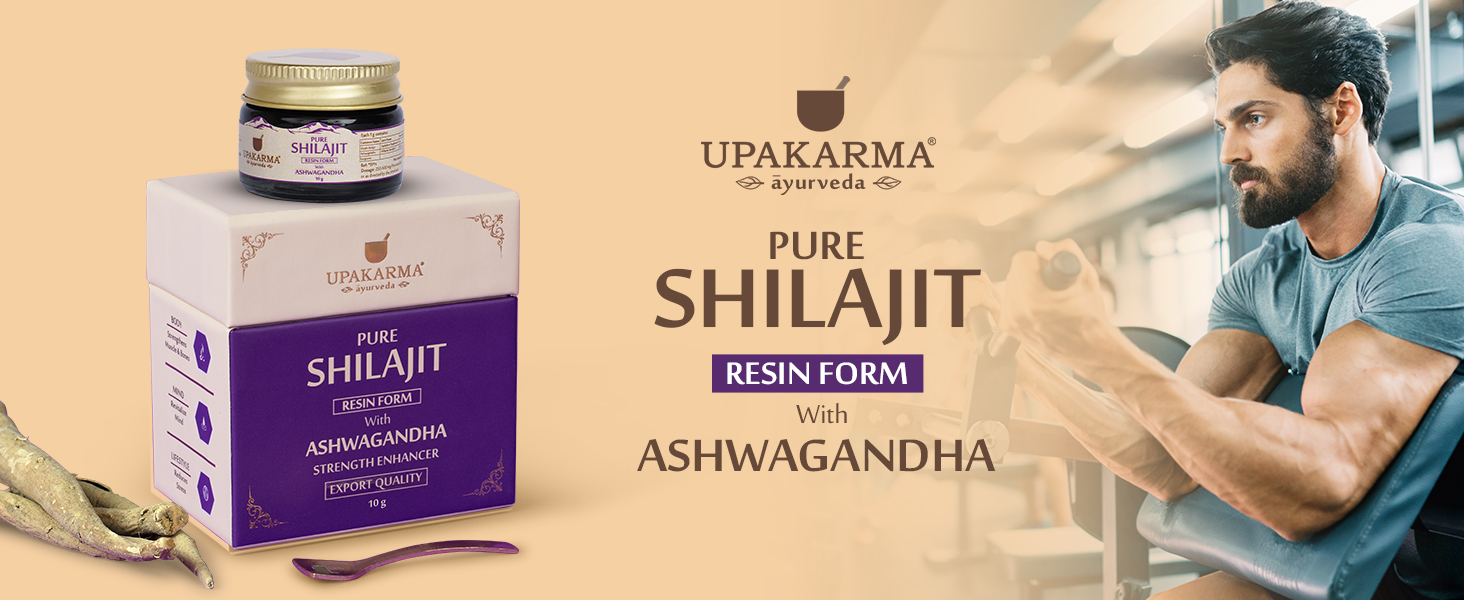 UPAKARMA Shilajit Resin with Ashwagandha 10g | 300mg per Serving | Ayurvedic Formula | Lab Tested for Purity | 66 Servings | Pack of 1