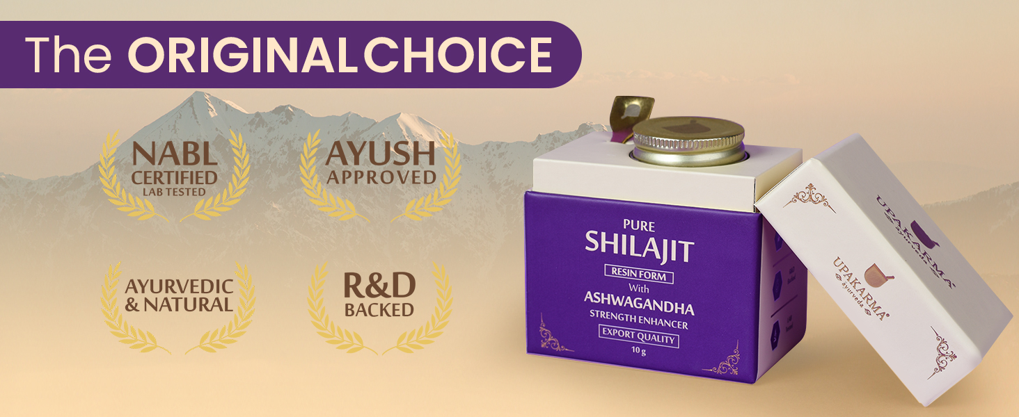 UPAKARMA Shilajit Resin with Ashwagandha 10g | 300mg per Serving | Ayurvedic Formula | Lab Tested for Purity | 66 Servings | Pack of 1