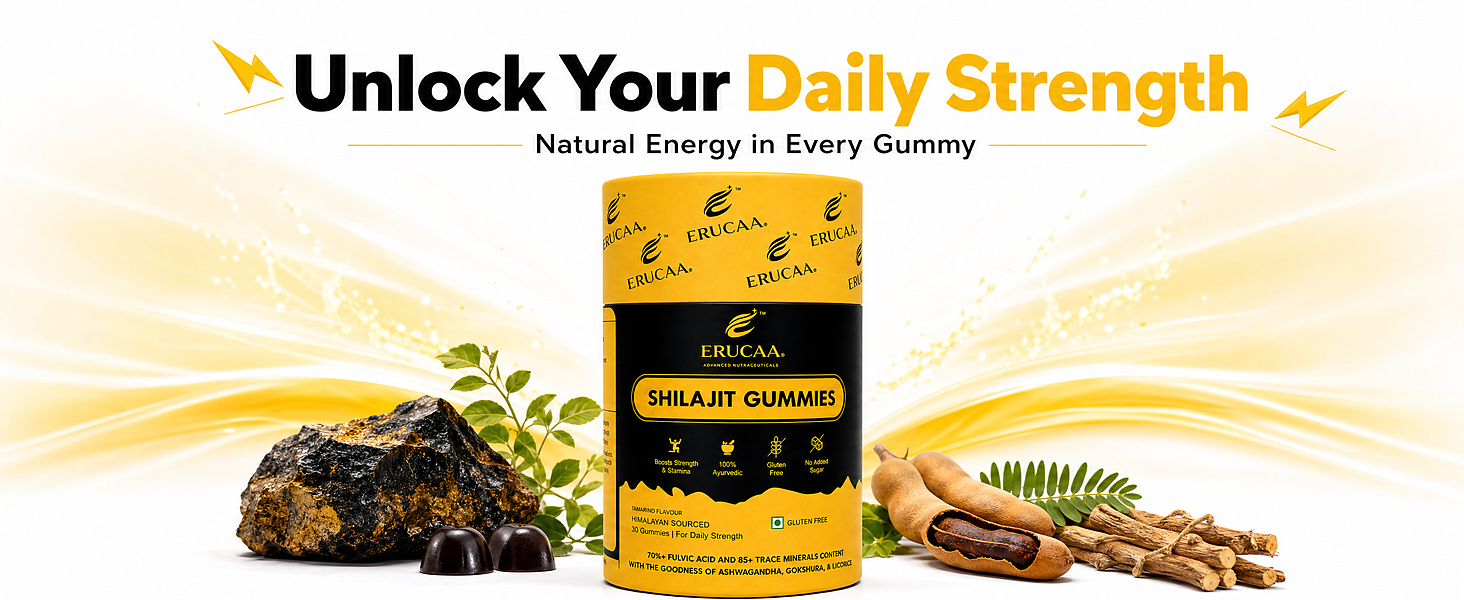 Shilajit Gummies | Himalayan Sourced | 70%+ Fulvic Acid & 85+ Trace Minerals | With Ashwagandha, Gokshura & Licorice | Tamarind Flavour | 30 Gummies