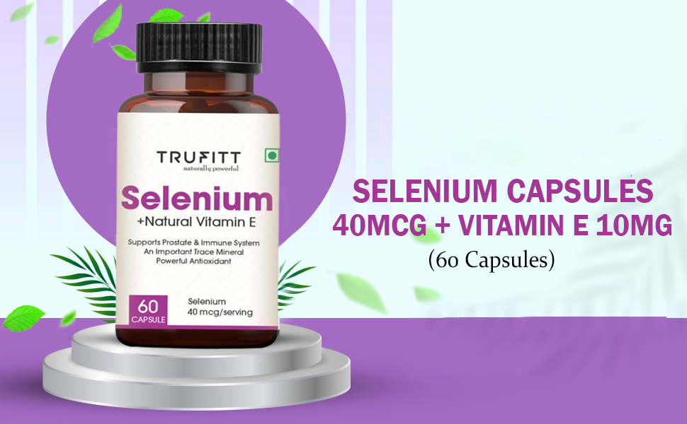 Selenium Capsules 40Mcg + Vitamin E 10Mg, With Green Tea Extract- Optimal Health, Antioxidant Supplement With Superior Absorption (60 Capsules)