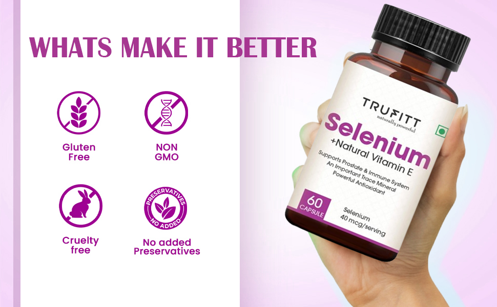 Selenium Capsules 40Mcg + Vitamin E 10Mg, With Green Tea Extract- Optimal Health, Antioxidant Supplement With Superior Absorption (60 Capsules)