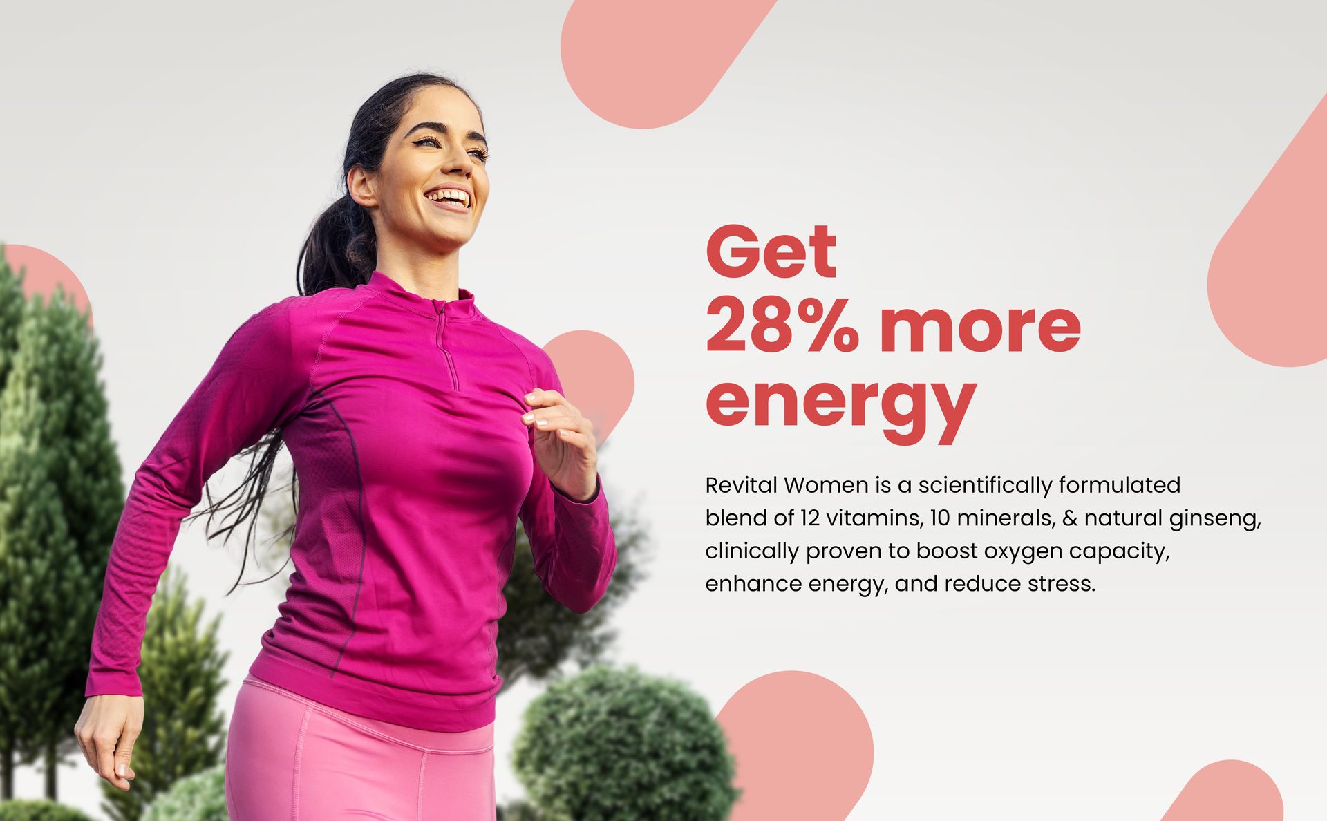 Revital For Women With Multivitamins, Calcium, Zinc & Natural Ginseng For Daily Immunity Strong Bones, And Enhances Energy Level - 60 Tablets