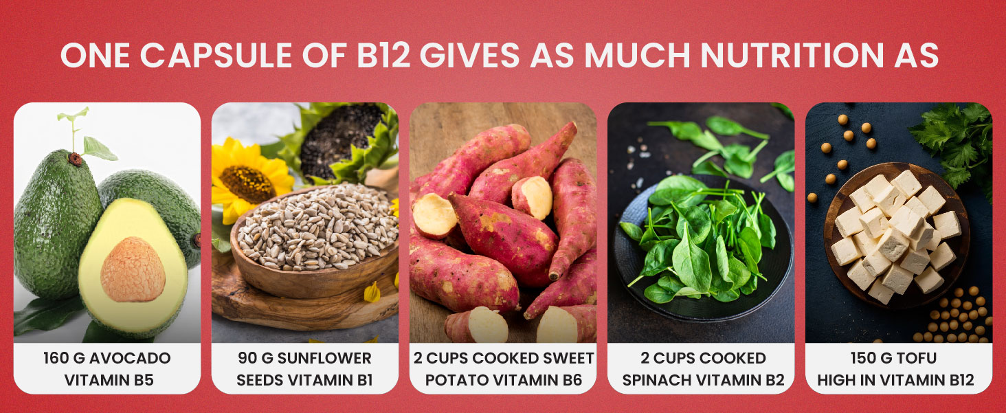 Vlado's Himalayan Organics Plant Based Vitamin B12 Supplement- with Vitamin B1,B2,B3,B5,B6,B7,B9,Moringa | 100% Natural | Support Nerve Health & Brain Function I Energy Production, Energy, Maximize Absorption, Boost Metabolism I Active form of Vitamin B12 For Men & Women - 60 Vegetarian Capsules