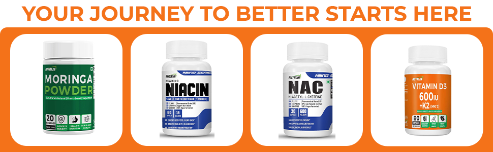 NutriJa Vitamin D3 + K2 as MK7 Supplement 60 capsules - Stronger Immunity, Supports Bones, Joints & Heart Health