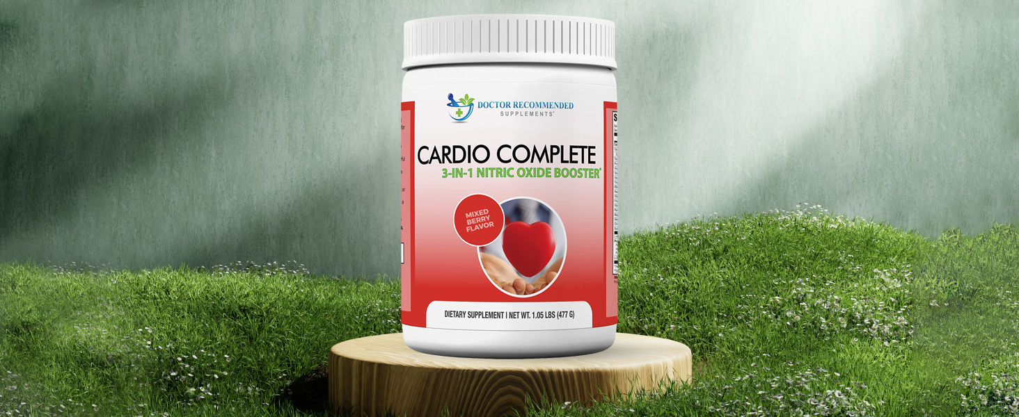 Cardio Complete - Heart Health Support Powder Supplement - 3-in-1 Nitric Oxide Booster with 5,000 L-Arginine, 1,000mg L-Citrulline, and Hawthorn Berry