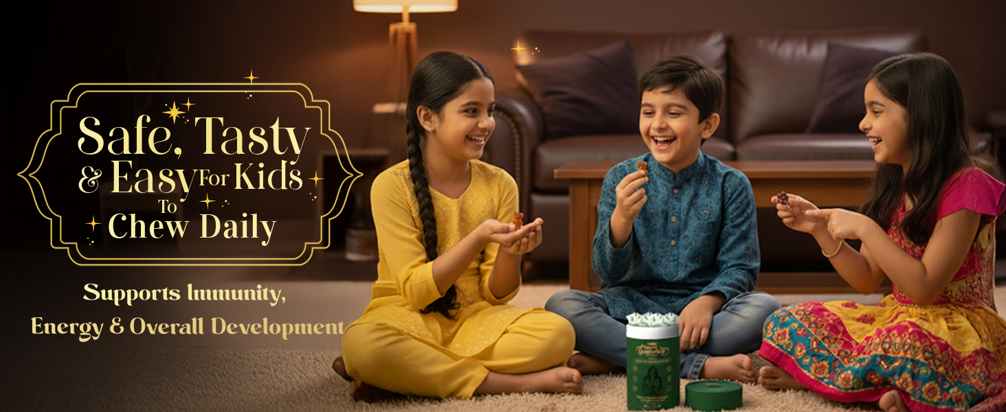 Vasu Super Gummies for Kids (30 Gummies) – Enriched with Kesar, Moringa, Brahmi & Shankhpushpi | Supports Immunity & Gut Health | Pre+Probiotics | DHA, Vitamins & Minerals | No Added Sugar