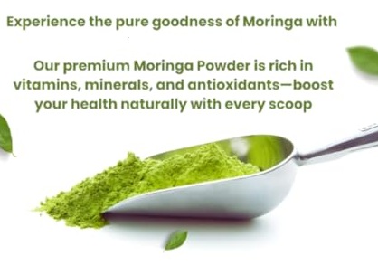 Henly Organic Moringa Leaf Powder Rich in Nutrients Contains essential vitamins and minerals Naturally boosts energy and overall gut health Chemical Free Lab Tested 200G