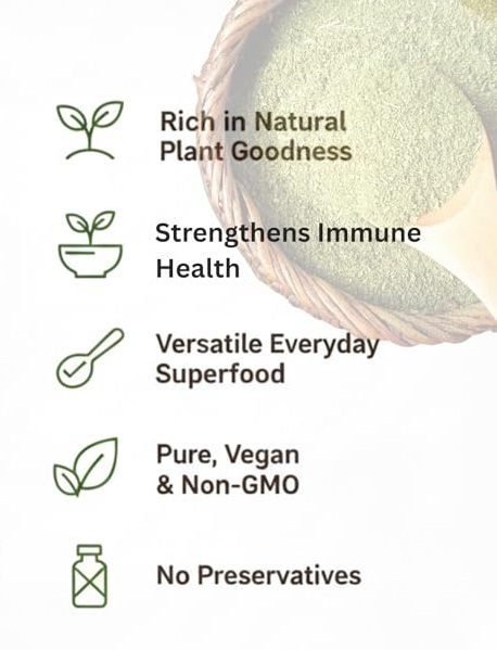 Henly Organic Moringa Leaf Powder Rich in Nutrients Contains essential vitamins and minerals Naturally boosts energy and overall gut health Chemical Free Lab Tested 200G