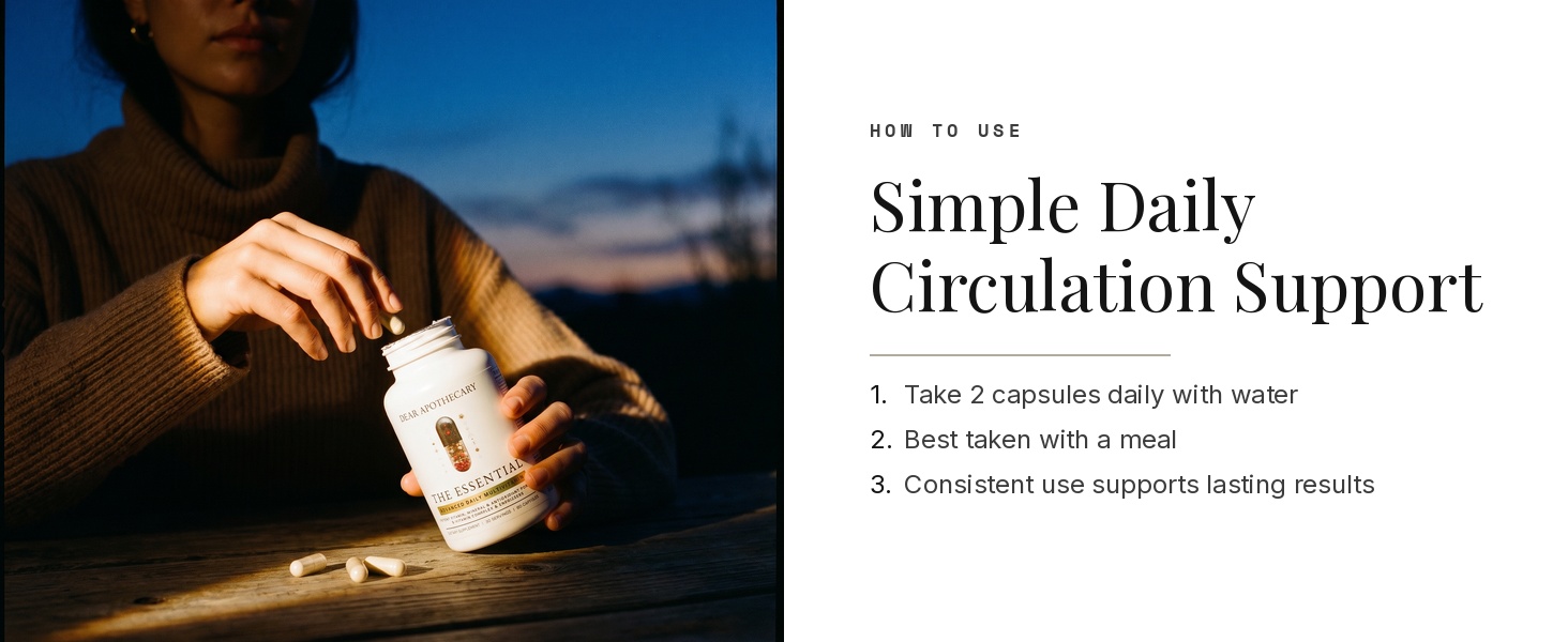 Circulation+ Advanced Formula - Botanical Herbal Complex with Cayenne Ginger - Traditional Wellness Blend with Vitamins Minerals - Daily Herbal Supplement - Vegan Non-GMO Gluten-Free - 60 Capsules
