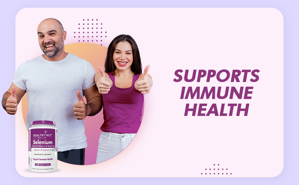 HealthyHey Nutrition Selenium & Natural Vitamin E + Green Tea, Supports Immune Health - 120 Veg Capsules