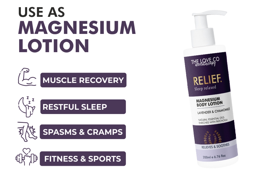 THE LOVE CO. Magnesium Sleep Body Lotion 200Ml | Topical Magnesium Chloride Supplement for Muscle Recovery, Better Sleep | Magnesium Oil Supports Deep Sleep, Recovery from Cramps, Fitness