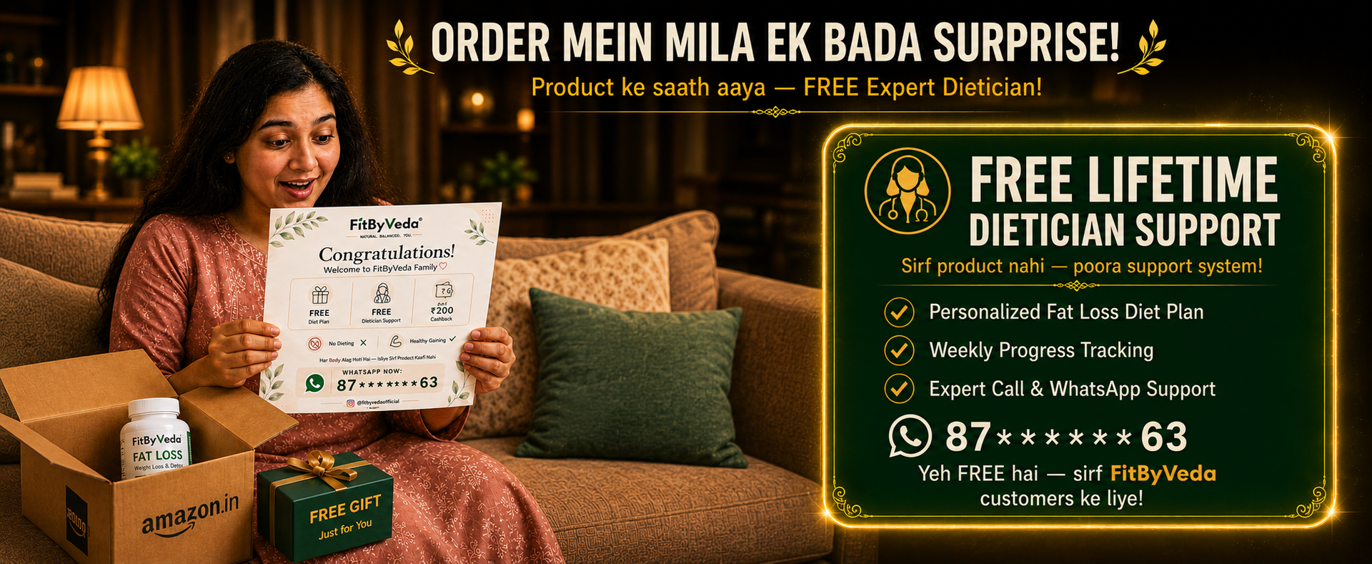 Slim Care Capsules for Women - Weight Management Nutritional Supplement | 60 Veg Capsules