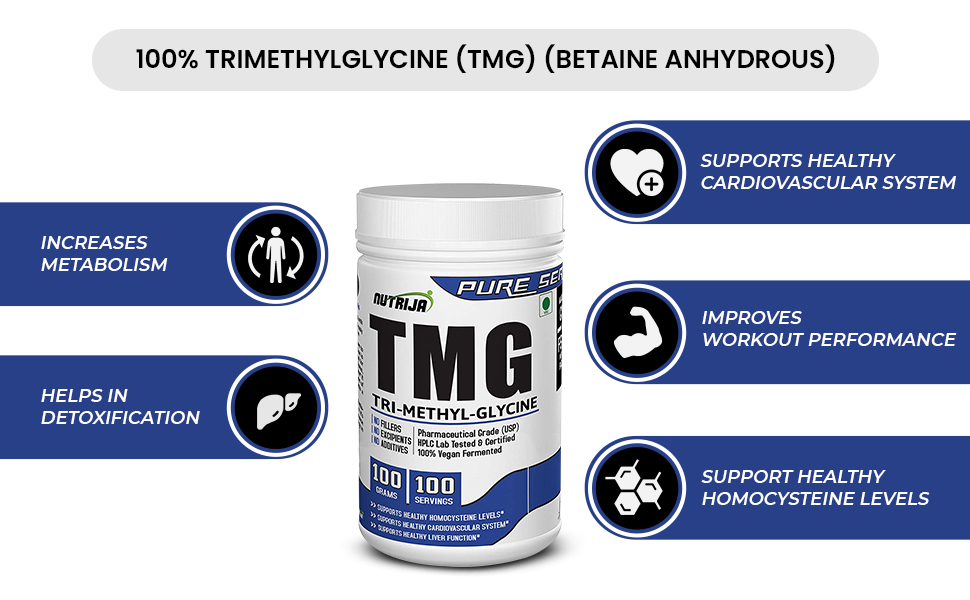 NutriJa Trimethylglycine TMG Powder 500g | Betaine Anhydrous | 500 Servings | Supports Homocysteine Metabolism & Methylation Support