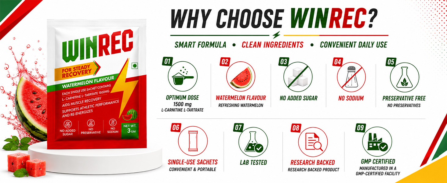 L-Carnitine L-Tartrate Powder Sachets | 3g x 10 | Watermelon Flavour | Pre Workout Sports Nutrition Supplement for Adults | Easy Mix