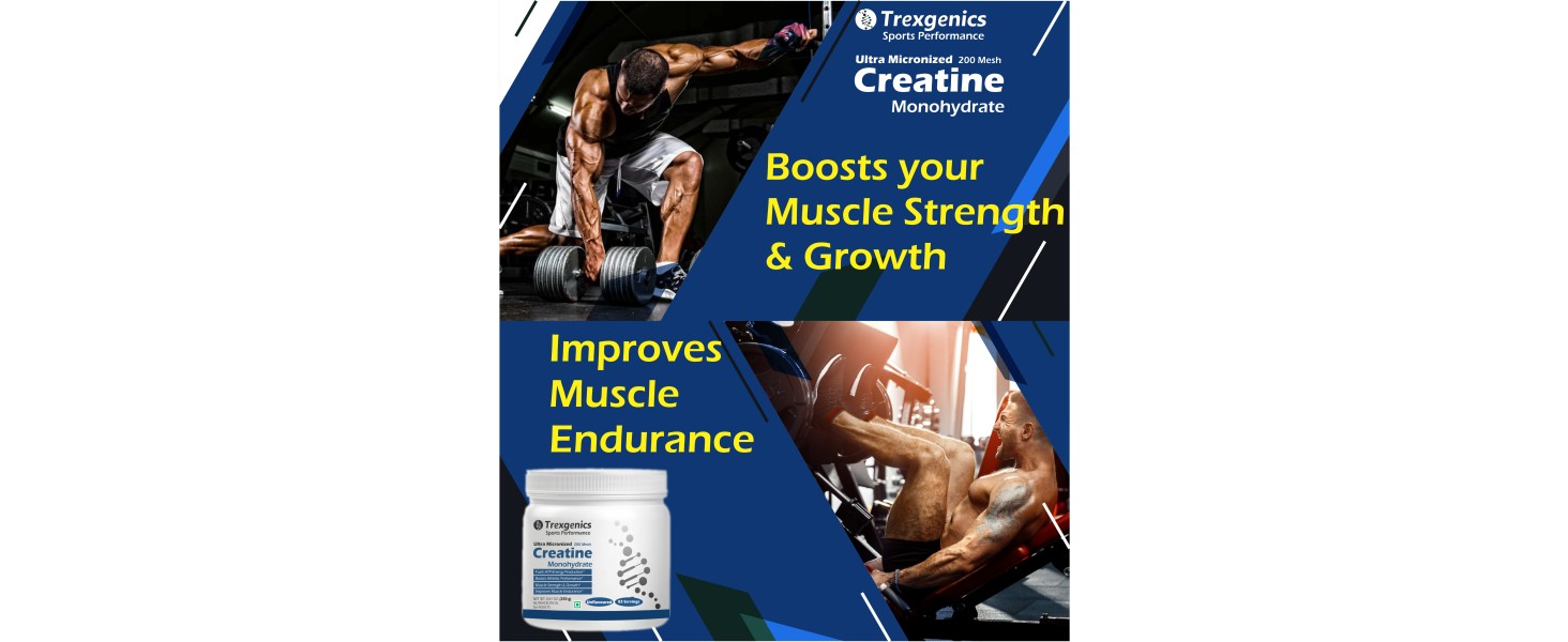 Trexgenics CREATINE MONOHYDRATE ULTRA MICRONIZED, Pure (83 Servings) Energy, Endurance, Sports Performance, Metabolism (250 gm)