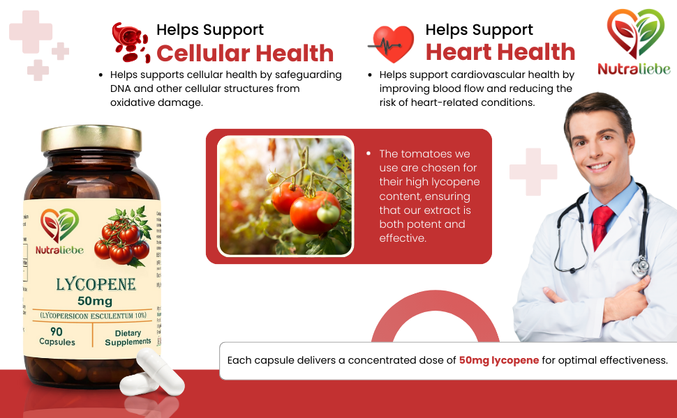 Lycopene Extract 50mg - High Potency Antioxidant Support, 90 Capsules