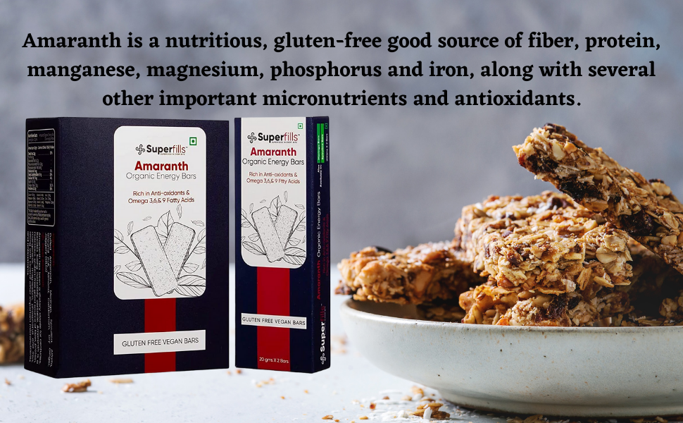 Superfills Moringa Energy Bars Protein Rich, Vegan Protien Bar 10 x 20gm