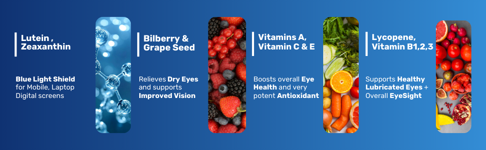 Clear Vision Eye Care Tablets | Lutein, Zeaxanthin, Bilberry & Astaxanthin | Eye Health Supplement for Digital Eye Strain, Dry Eyes & Blue Light Protection | Daily Eye Multivitamin