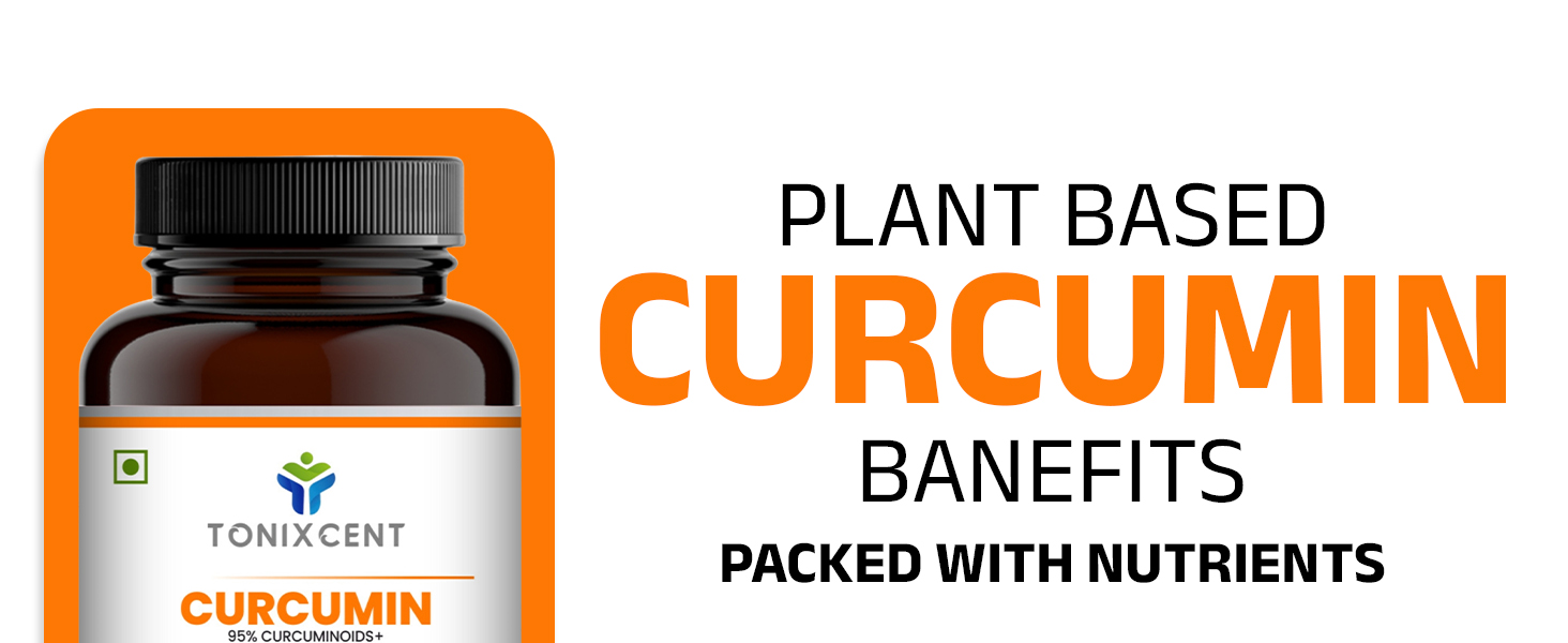 Curcumin 95% Curcuminoids Capsules with Piperine, Turmeric Extract with Ginger, Ashwagandha & Tulsi, Joint & Mobility Support, Antioxidant & Daily Wellness Supplement, Veg Capsules for Men & Women– 60 Count