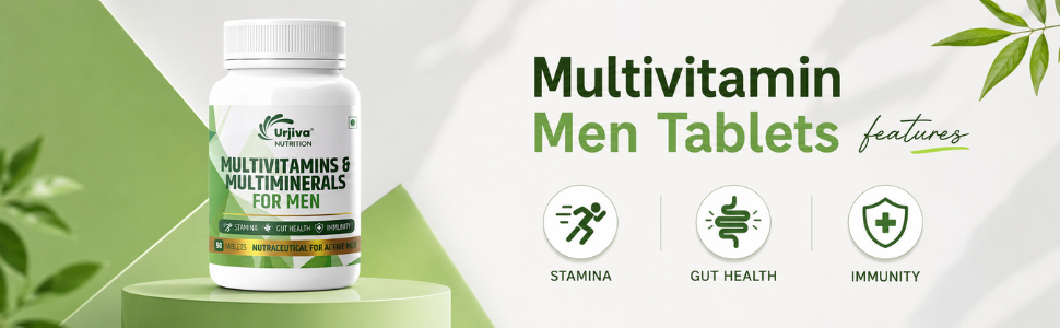 Multivitamin & Multimineral Tablets for Men | 60 Tablets | Daily Nutritional Support for Energy, Stamina, Immunity & Metabolism | With Essential Vitamins, Minerals & Lycopene