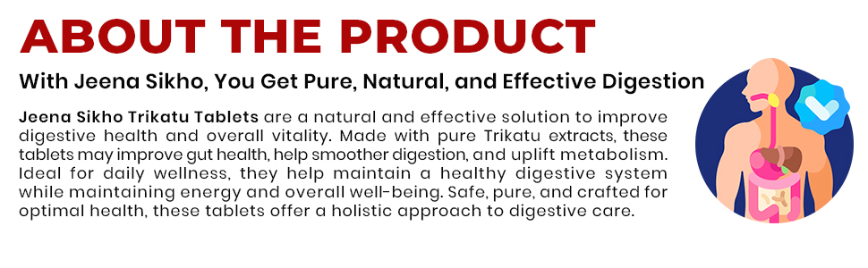 Jeena Sikho Trikatu Tablets | Natural Supplement For Digestive Wellness And Gut Health | Naturally Blended With Pure Trikatu Extracts | Natural Digestive Health Multivitamin, 60 Tablets