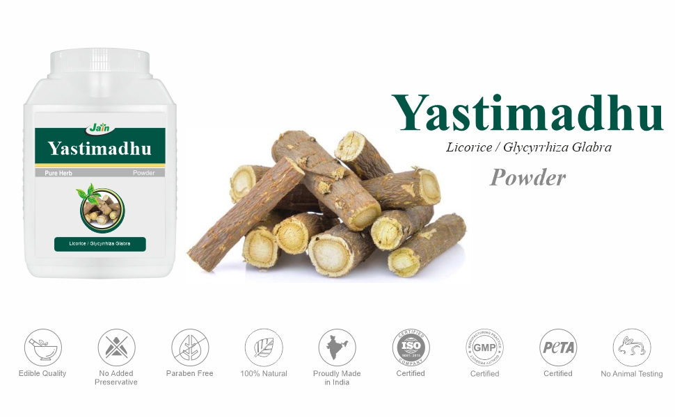 Jain Yashtimadhu Powder licorice root powder 200g, (Pack of 2), Natural