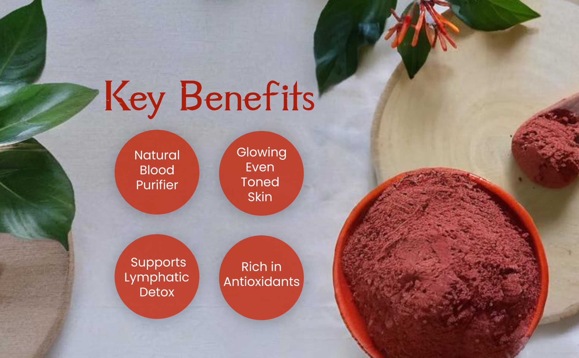 Manjishta Powder (100g) | Ayurvedic Blood Cleanser & Skin Glow Support | Herbal Detox Supplement | Natural Madder Root Powder for Face & Body | Supports Digestion & Women’s Wellness