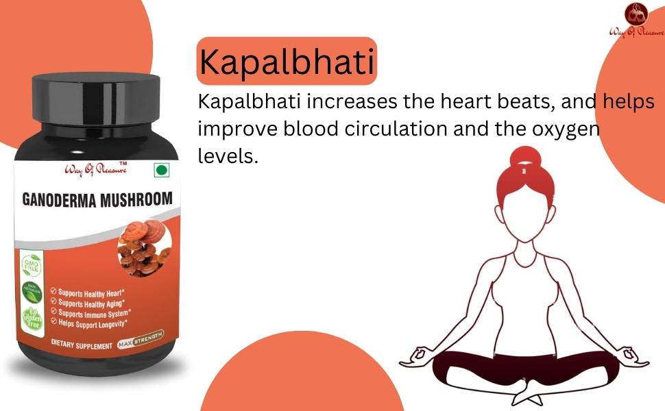 Way Of Pleasure Ganoderma (reishi) mushroom capsule for Immunity Booster and health heart for men & women (60 Capsule)